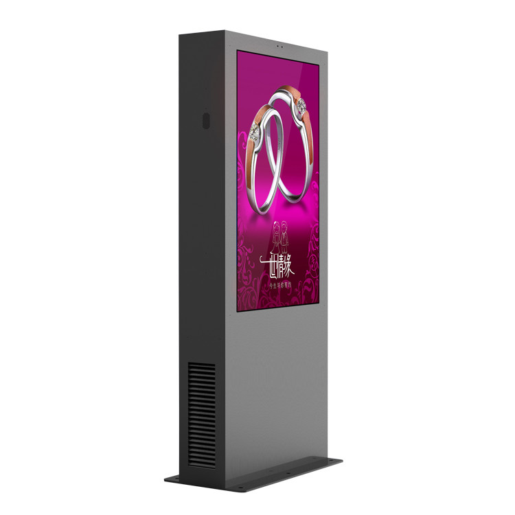 Màn hình cảm ứng Kiosk kỹ thuật số 65 inch, màn hình hiển thị quảng cáo LCD đứng với máy điều hòa không khí