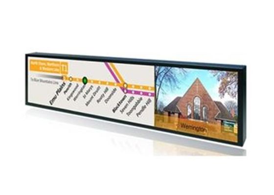 Thanh kéo dài 28 inch Màn hình LCD Kiosk Signage kỹ thuật số cho xe buýt và ga tàu điện ngầm