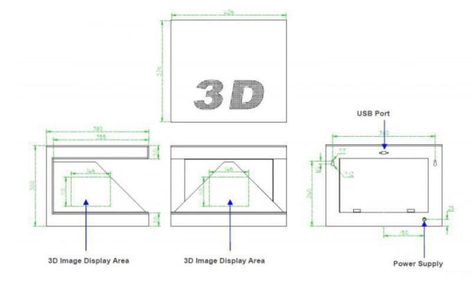 4 mặt Màn hình 3D Holographic / hệ thống hiển thị ba chiều cho màn hình đồ trang sức / đồng hồ