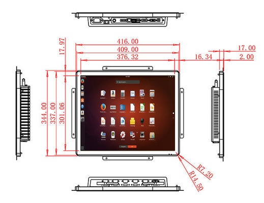 Đơn vị tương tác nhúng Linux 19 inch cho hệ thống an ninh, thiết bị công nghiệp, quảng cáo bán lẻ và trạm dịch vụ công cộng