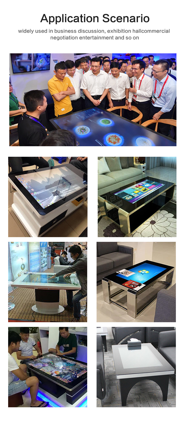 55'' Advertising Lcd Drawer Screen Interactive Touch Screen Smart Coffee Tables Game Table 